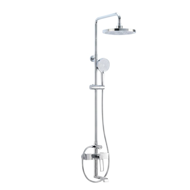 Förkromad exponerad duschset med blandad design